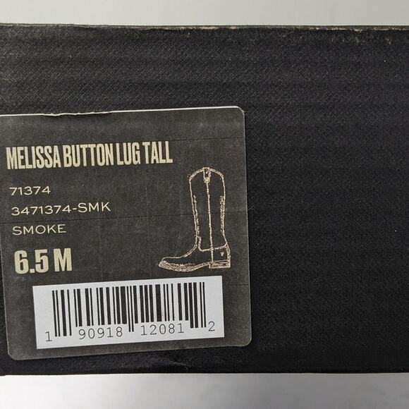 Frye Melissa Button Lug Tall Riding Boots, Grey Leather, Women's 6.5 M - Picture 7 of 7